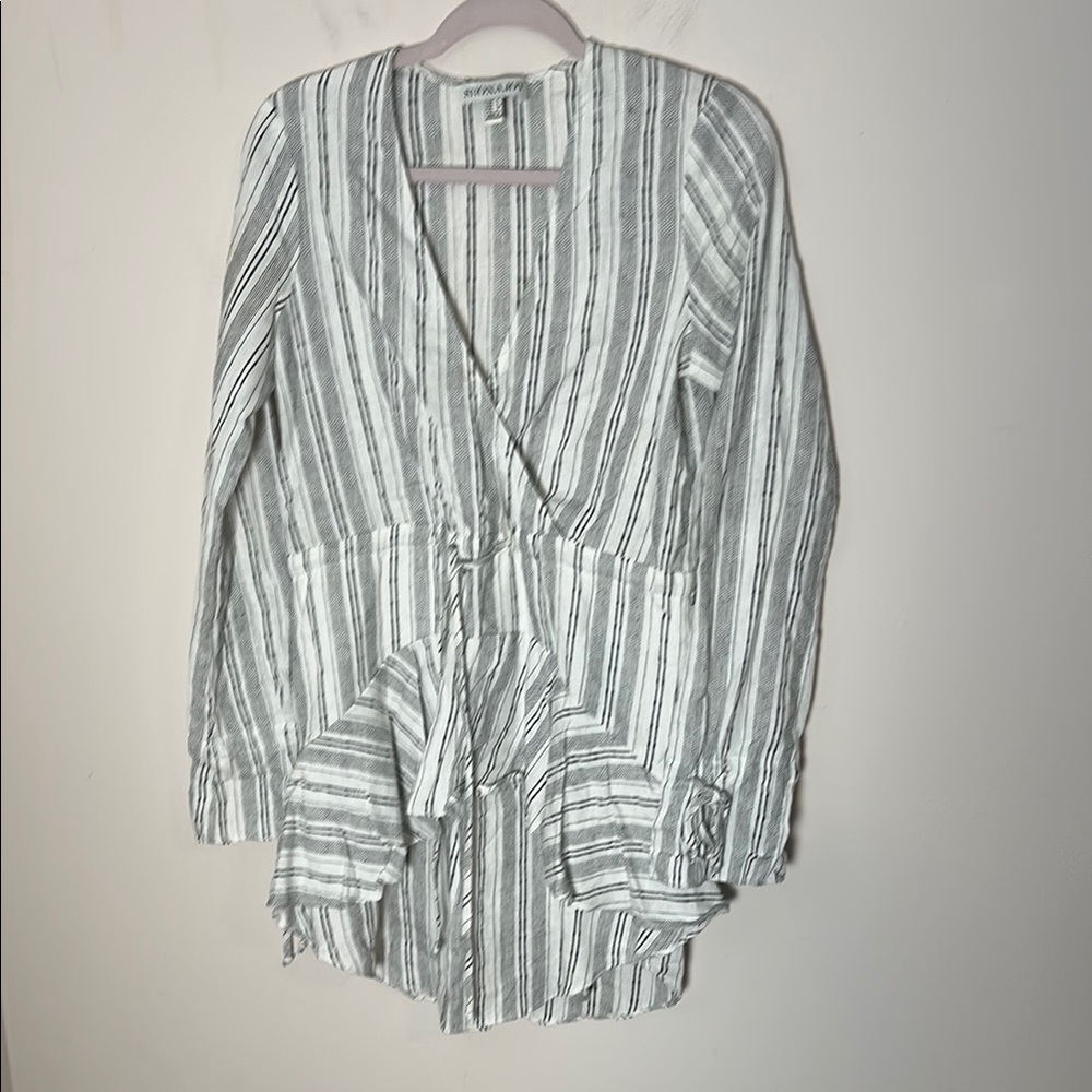 Shona Joy White Ruffled Wrap Dress with Tie Front - Picture 6 of 8